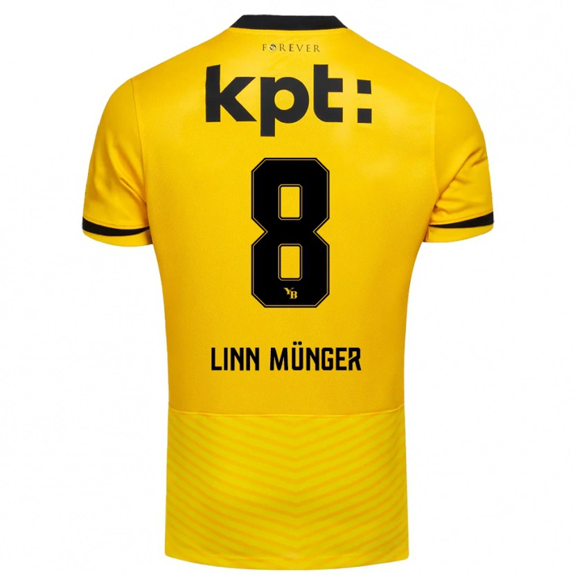 Danxen Kinderen Noa Linn Münger #8 Geel Zwart Thuisshirt Thuistenue 2025/26 T-Shirt