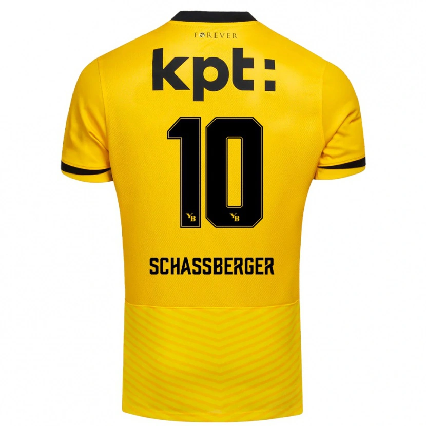 Danxen Kinderen Julia Schassberger #10 Geel Zwart Thuisshirt Thuistenue 2025/26 T-Shirt