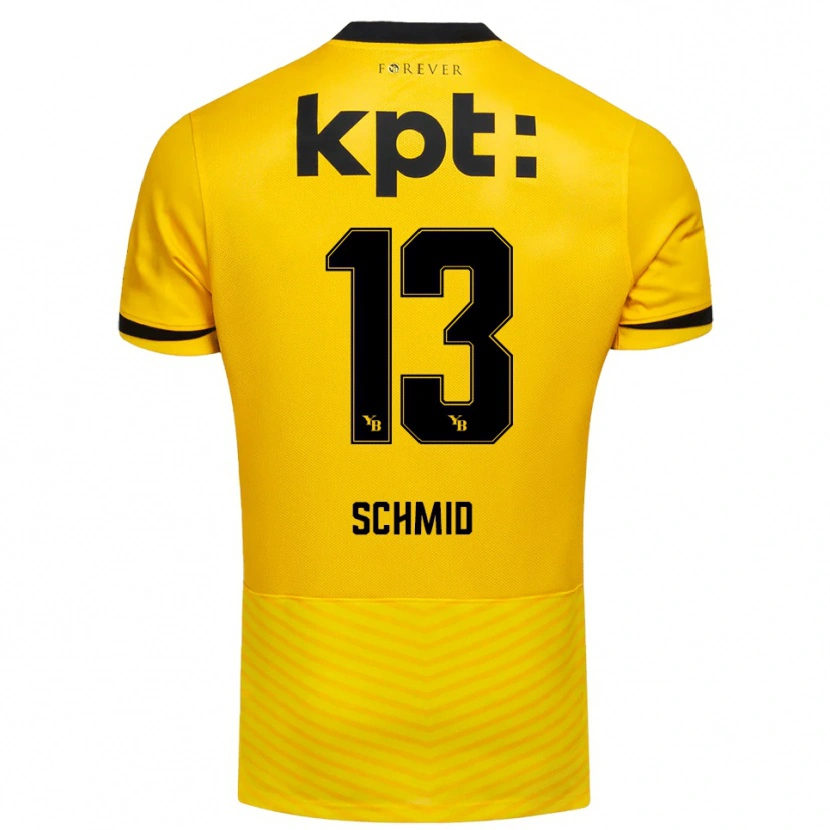 Danxen Kinderen Benjamin Schmid #13 Geel Zwart Thuisshirt Thuistenue 2025/26 T-Shirt