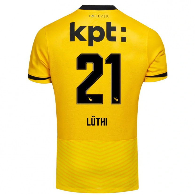 Danxen Kinderen Janis Lüthi #21 Geel Zwart Thuisshirt Thuistenue 2025/26 T-Shirt
