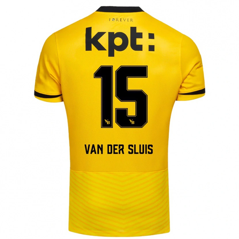 Danxen Kinderen Gennaro Van Der Sluis #15 Geel Zwart Thuisshirt Thuistenue 2025/26 T-Shirt