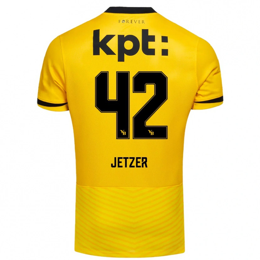 Danxen Kinderen Lorin Jetzer #42 Geel Zwart Thuisshirt Thuistenue 2025/26 T-Shirt