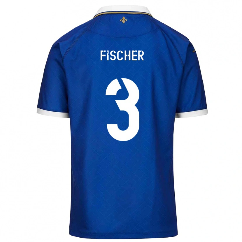 Danxen Kinderen Mathias Fischer #3 Blauw Goud Thuisshirt Thuistenue 2025/26 T-Shirt