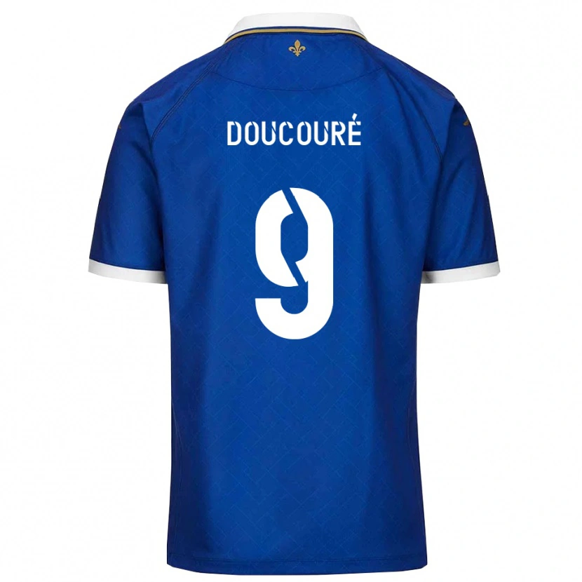 Danxen Kinderen Ibrahima Doucouré #9 Blauw Goud Thuisshirt Thuistenue 2025/26 T-Shirt