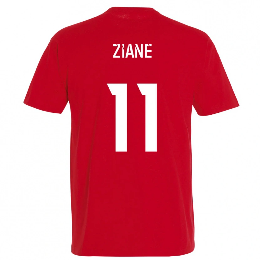 Danxen Kinderen Mohamed Ziane #11 Rood Geel Thuisshirt Thuistenue 2025/26 T-Shirt