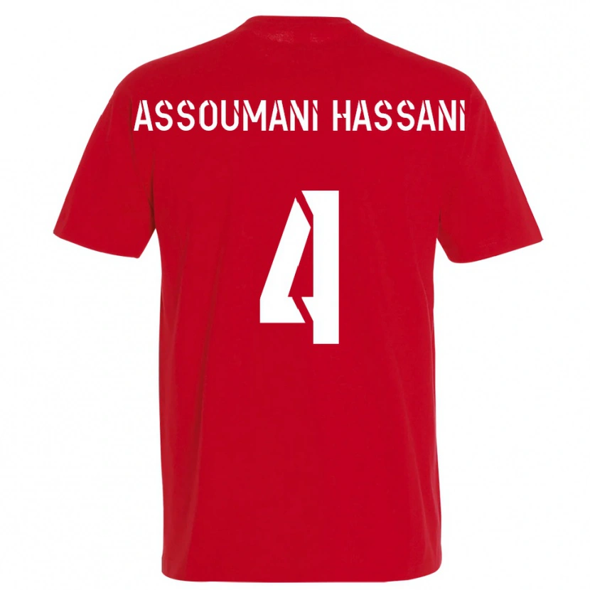 Danxen Kinderen Nassim Assoumani Hassani #4 Rood Geel Thuisshirt Thuistenue 2025/26 T-Shirt