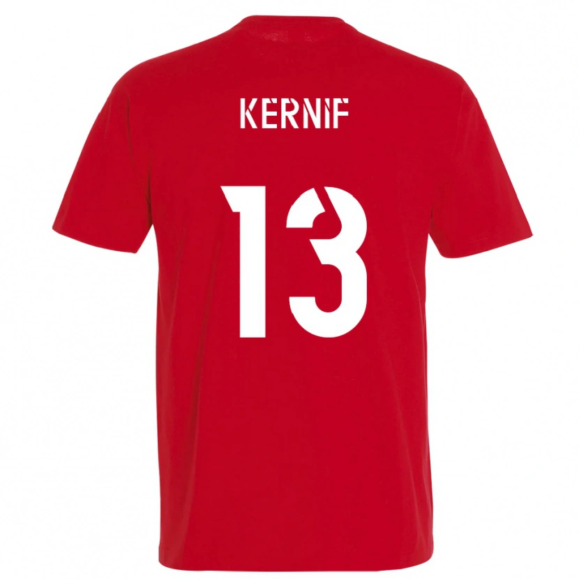 Danxen Kinderen Nourdine Kernif #13 Rood Geel Thuisshirt Thuistenue 2025/26 T-Shirt