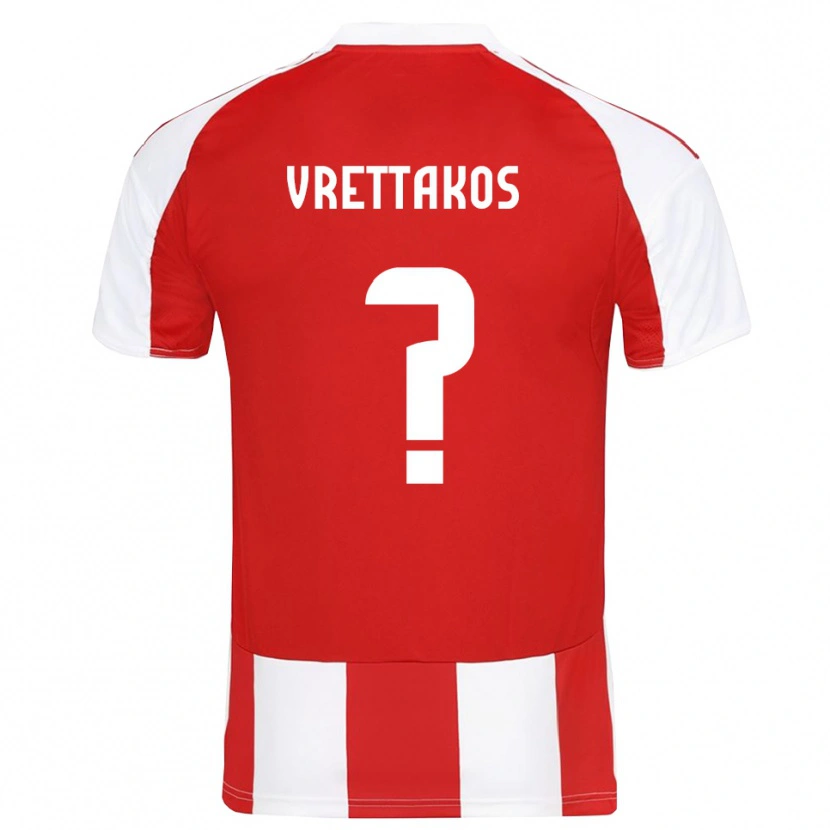 Danxen Kinderen Georgios Vrettakos #0 Rood Wit Thuisshirt Thuistenue 2025/26 T-Shirt