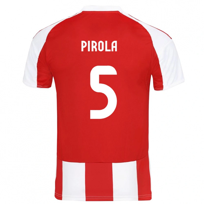 Danxen Kinderen Lorenzo Pirola #5 Rood Wit Thuisshirt Thuistenue 2025/26 T-Shirt