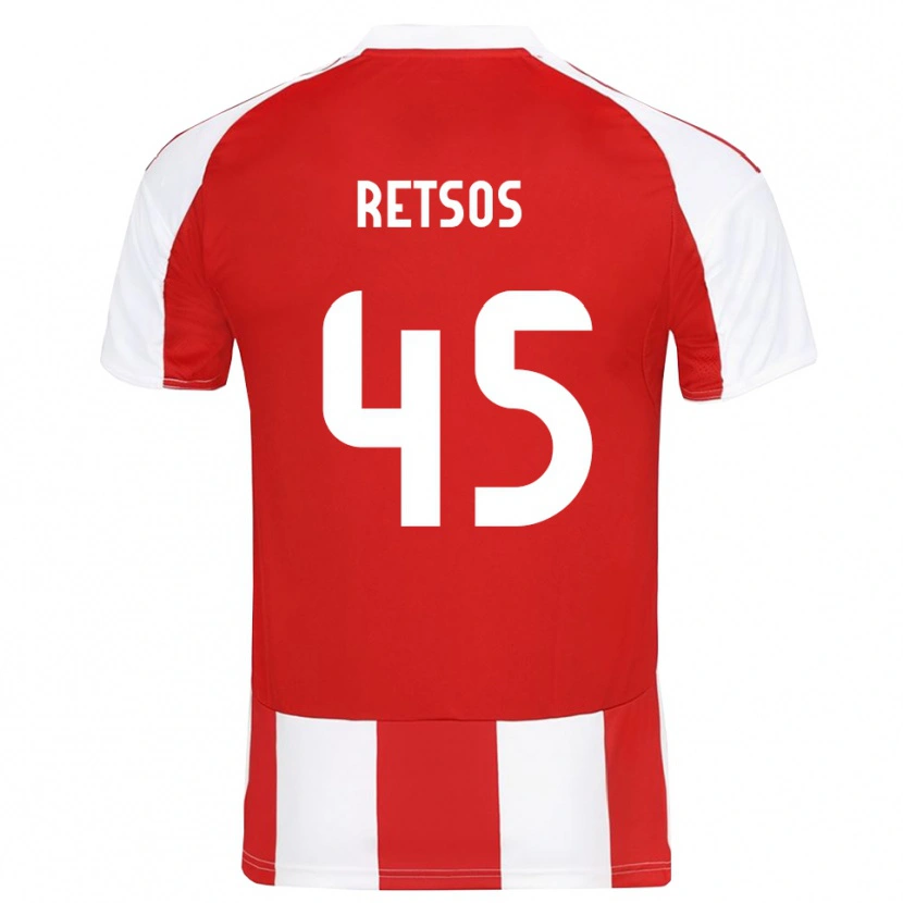 Danxen Kinderen Panagiotis Retsos #45 Rood Wit Thuisshirt Thuistenue 2025/26 T-Shirt