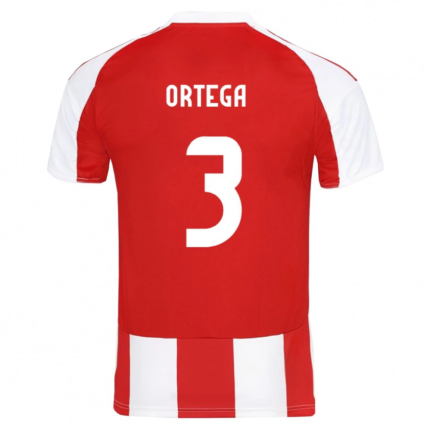 Danxen Kinderen Francisco Ortega #3 Rood Wit Thuisshirt Thuistenue 2025/26 T-Shirt