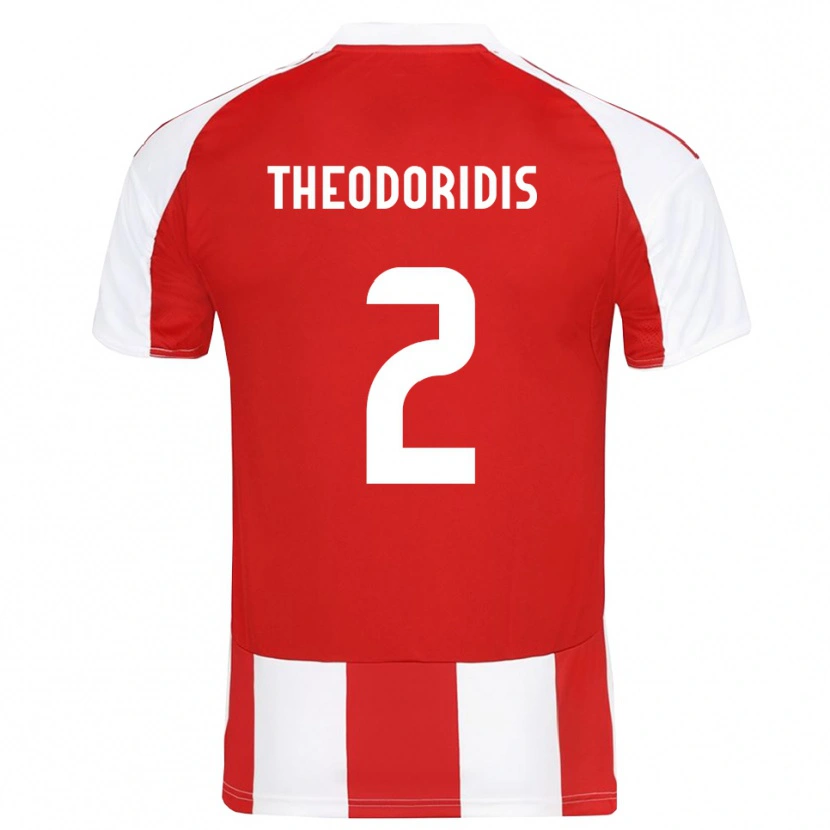 Danxen Kinderen Alexios Theodoridis #2 Rood Wit Thuisshirt Thuistenue 2025/26 T-Shirt