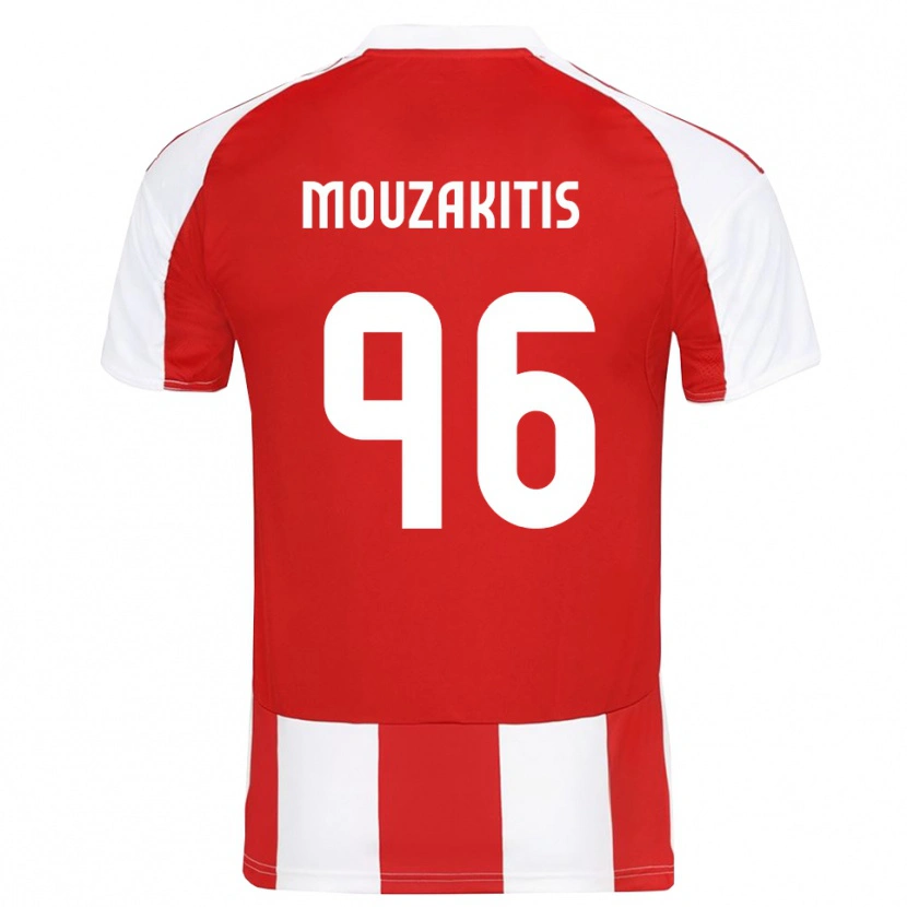 Danxen Kinderen Christos Mouzakitis #96 Rood Wit Thuisshirt Thuistenue 2025/26 T-Shirt