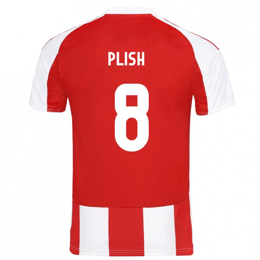 Danxen Kinderen Konstantin Plish #8 Rood Wit Thuisshirt Thuistenue 2025/26 T-Shirt