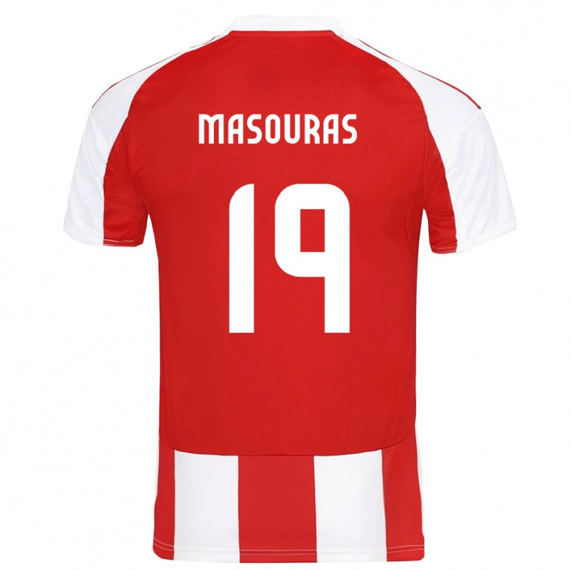 Danxen Kinderen Georgios Masouras #19 Rood Wit Thuisshirt Thuistenue 2025/26 T-Shirt