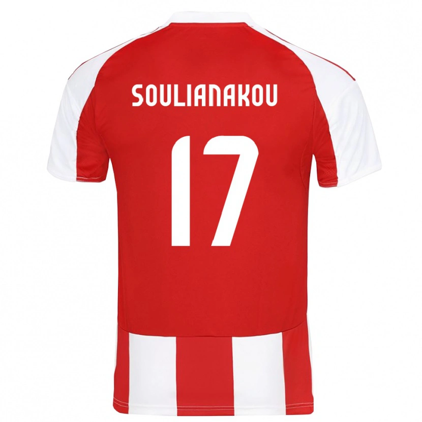 Danxen Kinderen Stelio Soulianakou #17 Rood Wit Thuisshirt Thuistenue 2025/26 T-Shirt