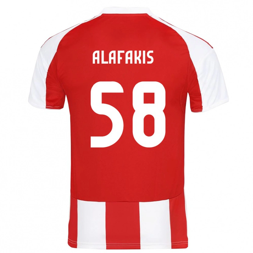 Danxen Kinderen Nektarios Alafakis #58 Rood Wit Thuisshirt Thuistenue 2025/26 T-Shirt