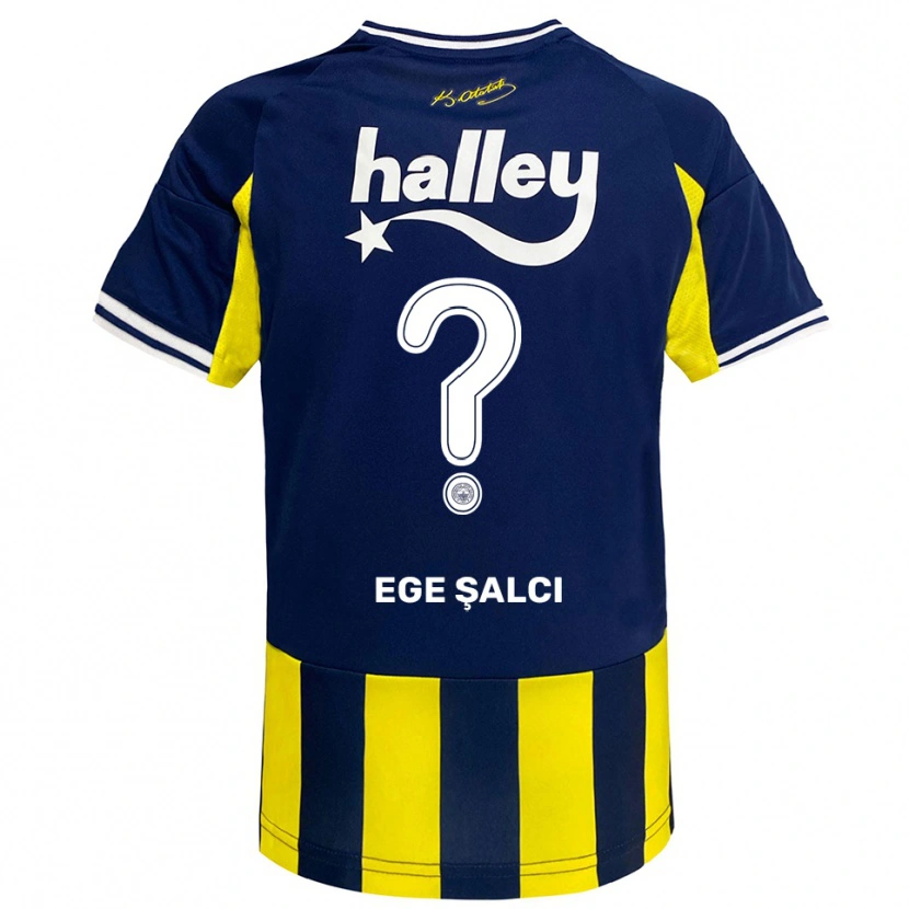 Danxen Kinderen Yağız Ege Şalcı #0 Geel Donkerblauw Wit Thuisshirt Thuistenue 2025/26 T-Shirt