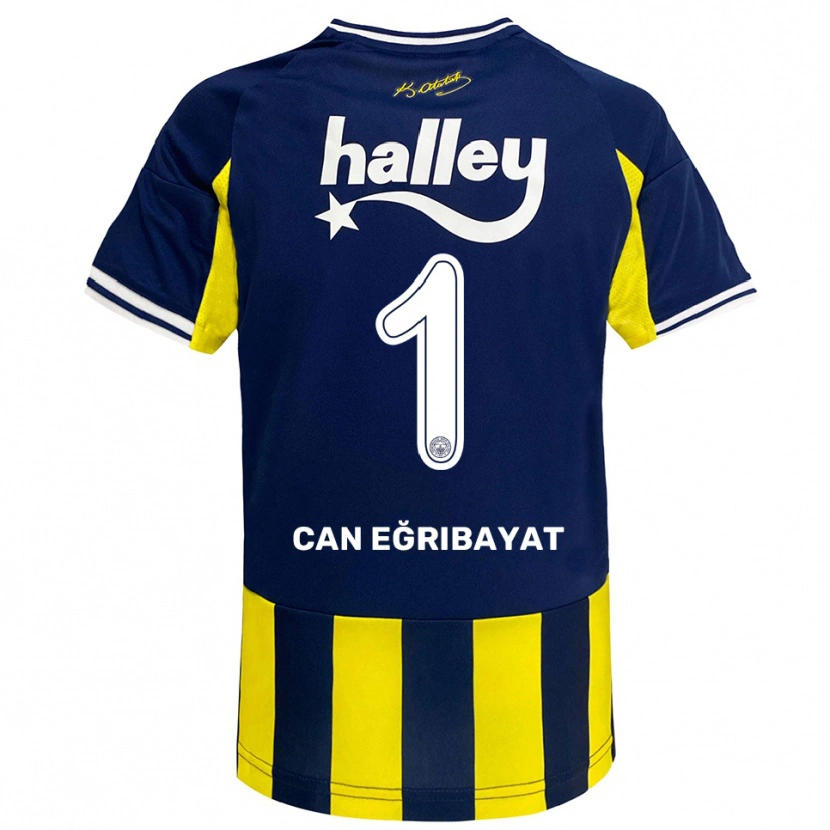 Danxen Kinderen İrfan Can Eğribayat #1 Geel Donkerblauw Wit Thuisshirt Thuistenue 2025/26 T-Shirt