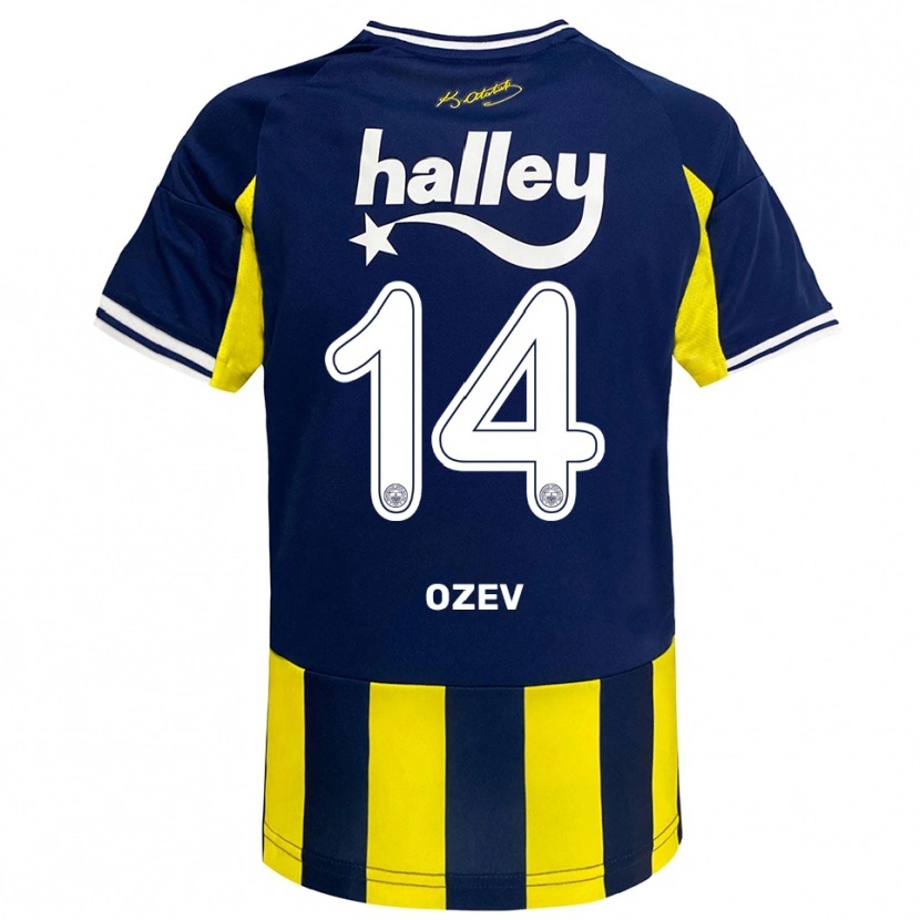 Danxen Kinderen Ümran Özev #14 Geel Donkerblauw Wit Thuisshirt Thuistenue 2025/26 T-Shirt