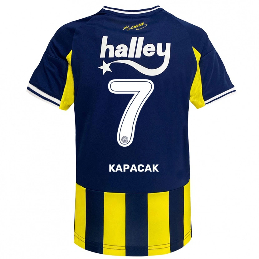 Danxen Kinderen Burak Kapacak #7 Geel Donkerblauw Wit Thuisshirt Thuistenue 2025/26 T-Shirt