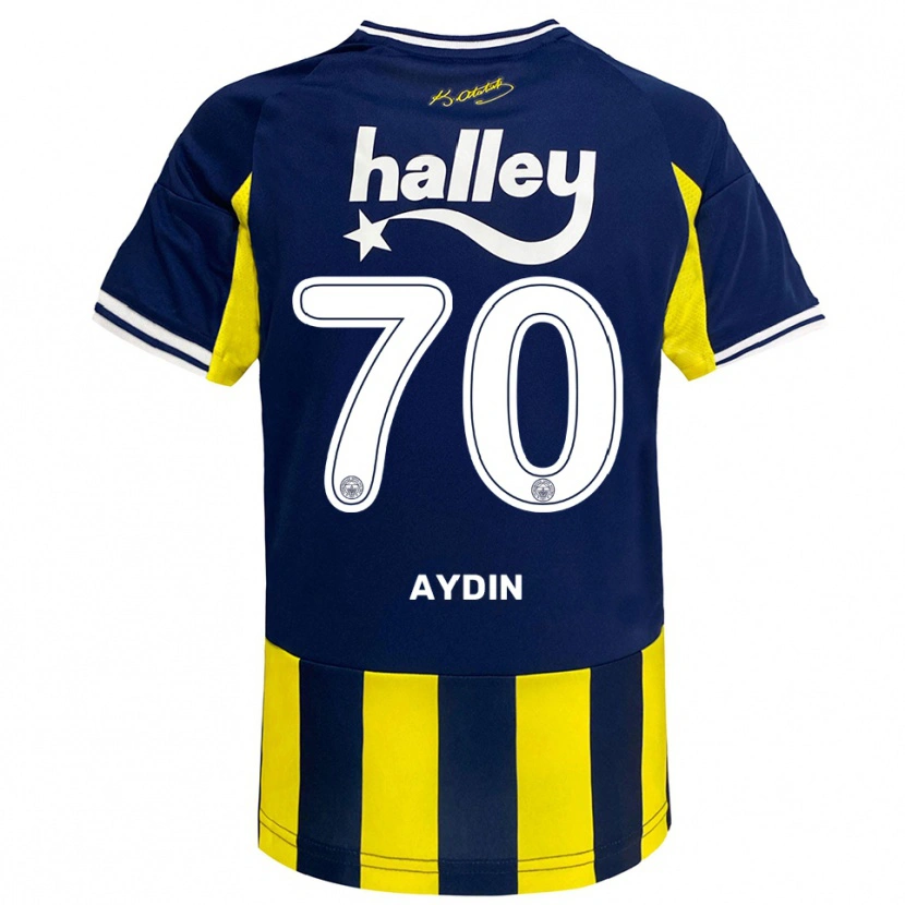 Danxen Kinderen Oğuz Aydın #70 Geel Donkerblauw Wit Thuisshirt Thuistenue 2025/26 T-Shirt