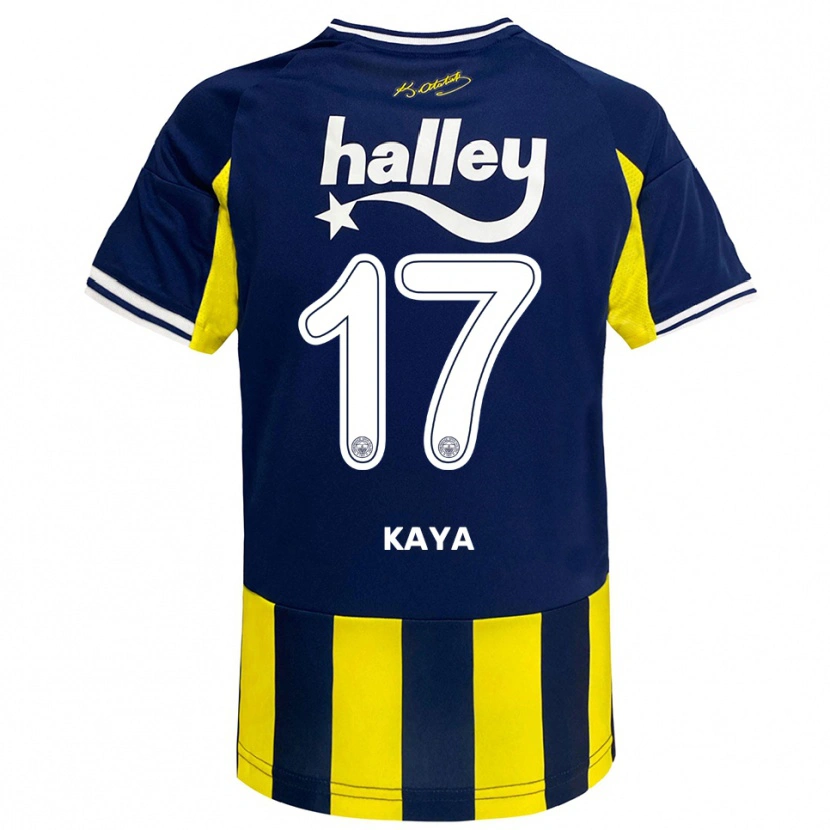 Danxen Kinderen İpek Kaya #17 Geel Donkerblauw Wit Thuisshirt Thuistenue 2025/26 T-Shirt