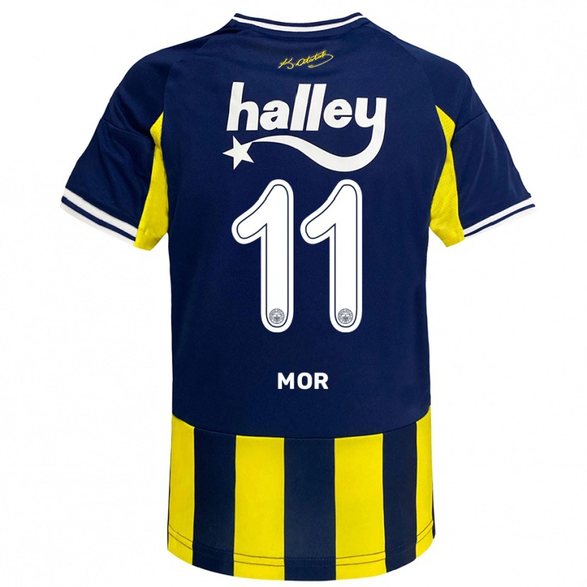 Danxen Kinderen Emre Mor #11 Geel Donkerblauw Wit Thuisshirt Thuistenue 2025/26 T-Shirt