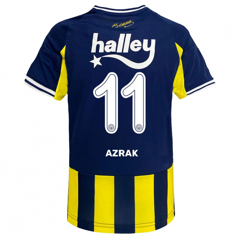 Danxen Kinderen Yunus Azrak #11 Geel Donkerblauw Wit Thuisshirt Thuistenue 2025/26 T-Shirt