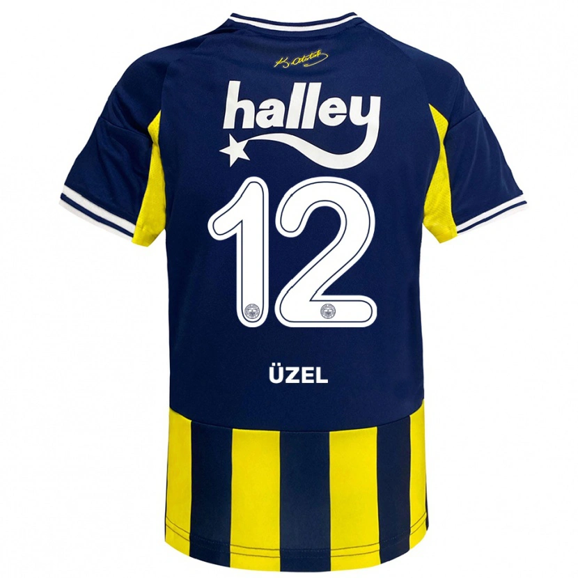 Danxen Kinderen Nevzat Üzel #12 Geel Donkerblauw Wit Thuisshirt Thuistenue 2025/26 T-Shirt