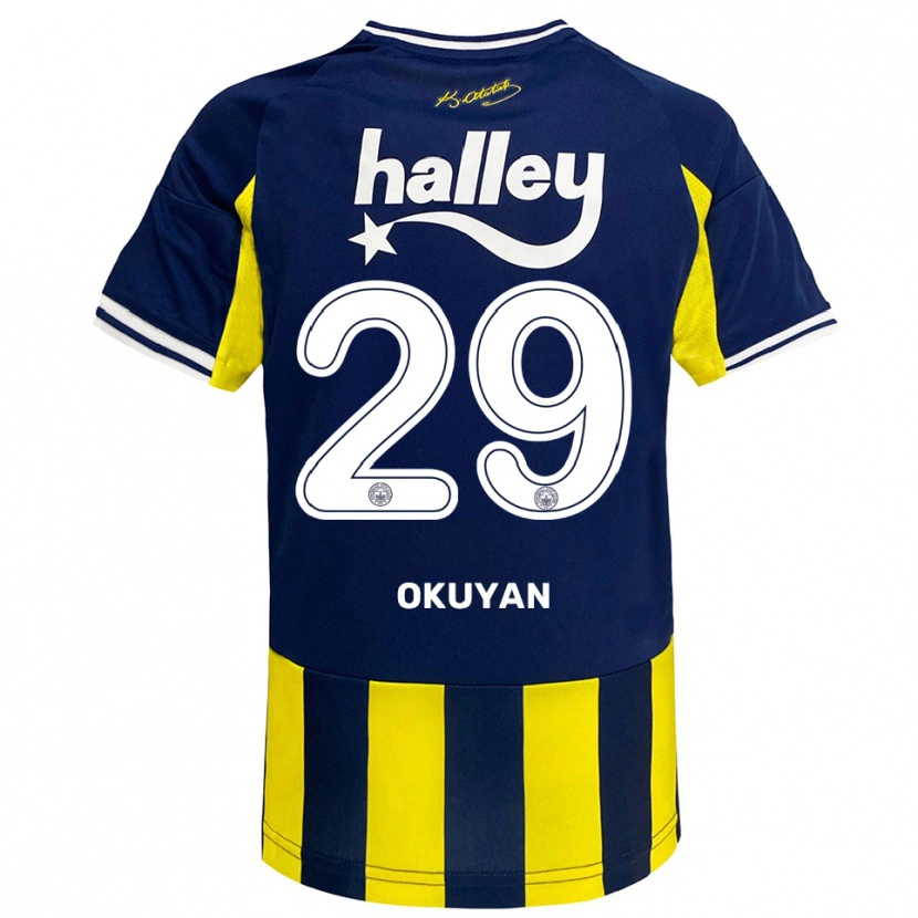 Danxen Kinderen Mevlüde Okuyan #29 Geel Donkerblauw Wit Thuisshirt Thuistenue 2025/26 T-Shirt