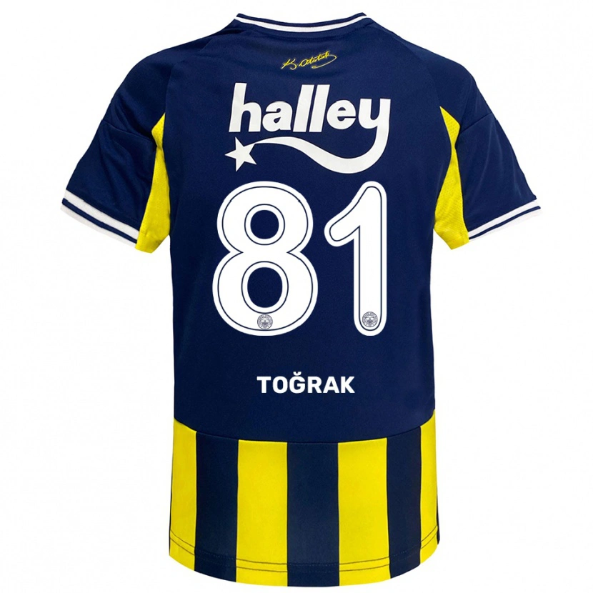 Danxen Kinderen Şükür Toğrak #81 Geel Donkerblauw Wit Thuisshirt Thuistenue 2025/26 T-Shirt