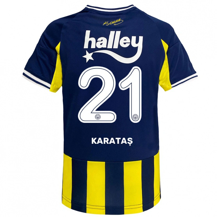 Danxen Kinderen Haydar Karataş #21 Geel Donkerblauw Wit Thuisshirt Thuistenue 2025/26 T-Shirt