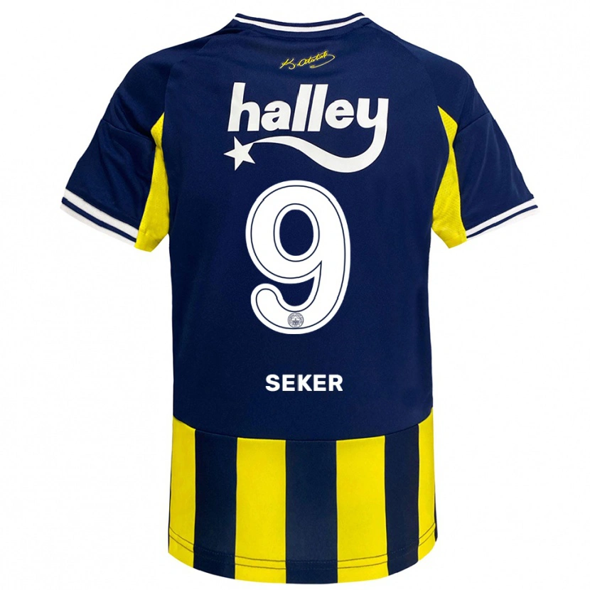 Danxen Kinderen Busem Şeker #9 Geel Donkerblauw Wit Thuisshirt Thuistenue 2025/26 T-Shirt