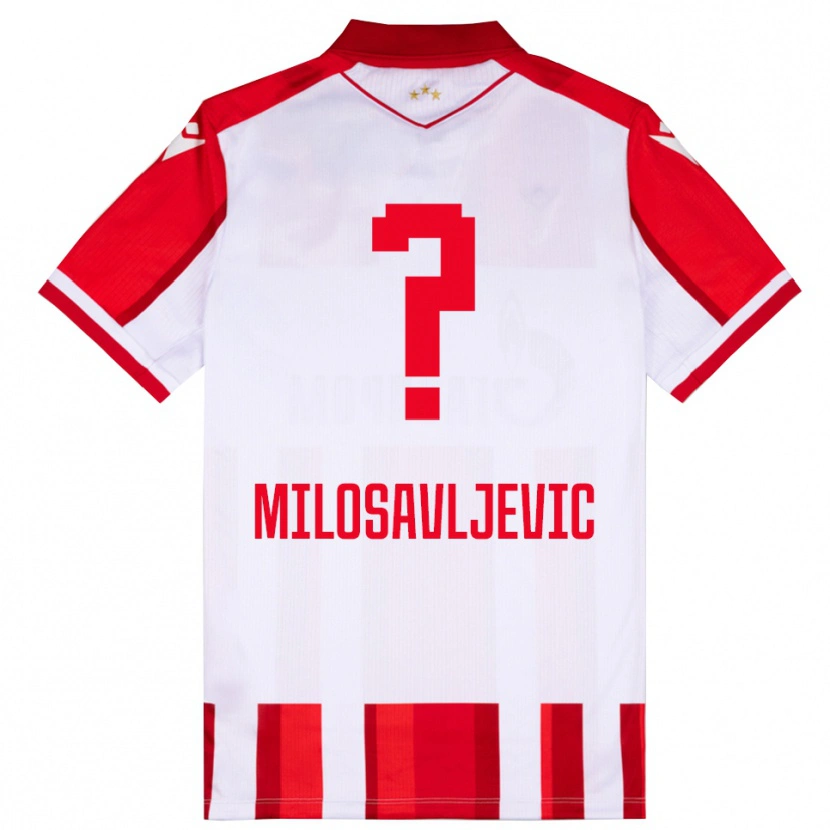 Danxen Kinderen Mihajlo Milosavljevic #0 Rood Wit Thuisshirt Thuistenue 2025/26 T-Shirt
