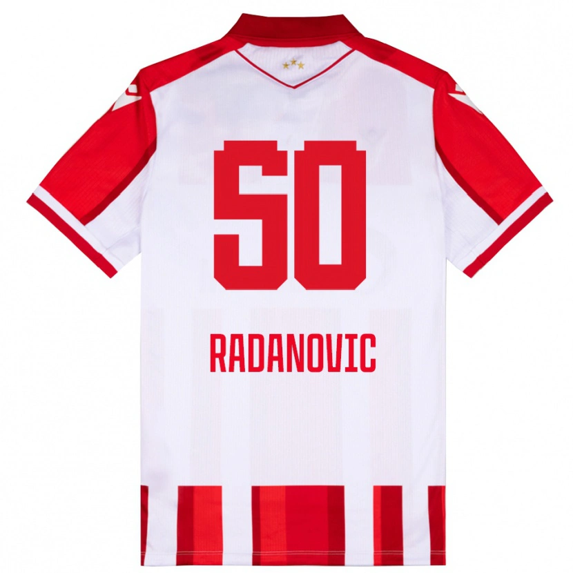 Danxen Kinderen Savo Radanovic #50 Rood Wit Thuisshirt Thuistenue 2025/26 T-Shirt
