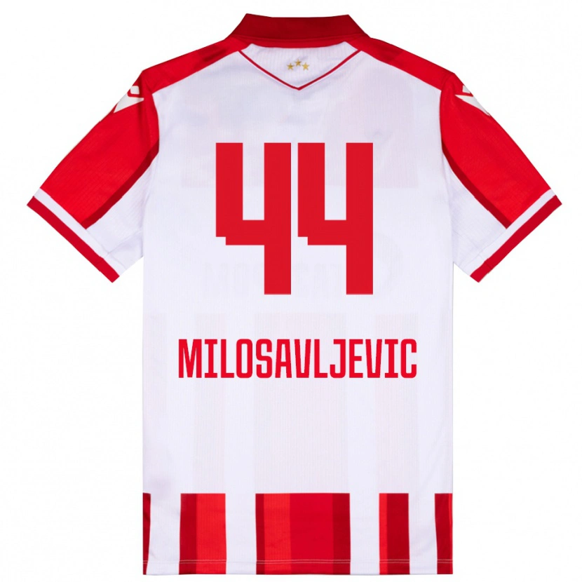 Danxen Kinderen Veljko Milosavljevic #44 Rood Wit Thuisshirt Thuistenue 2025/26 T-Shirt