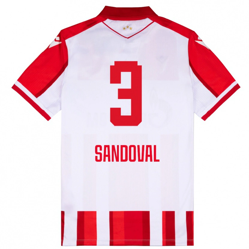 Danxen Kinderen Keimer Sandoval #3 Rood Wit Thuisshirt Thuistenue 2025/26 T-Shirt