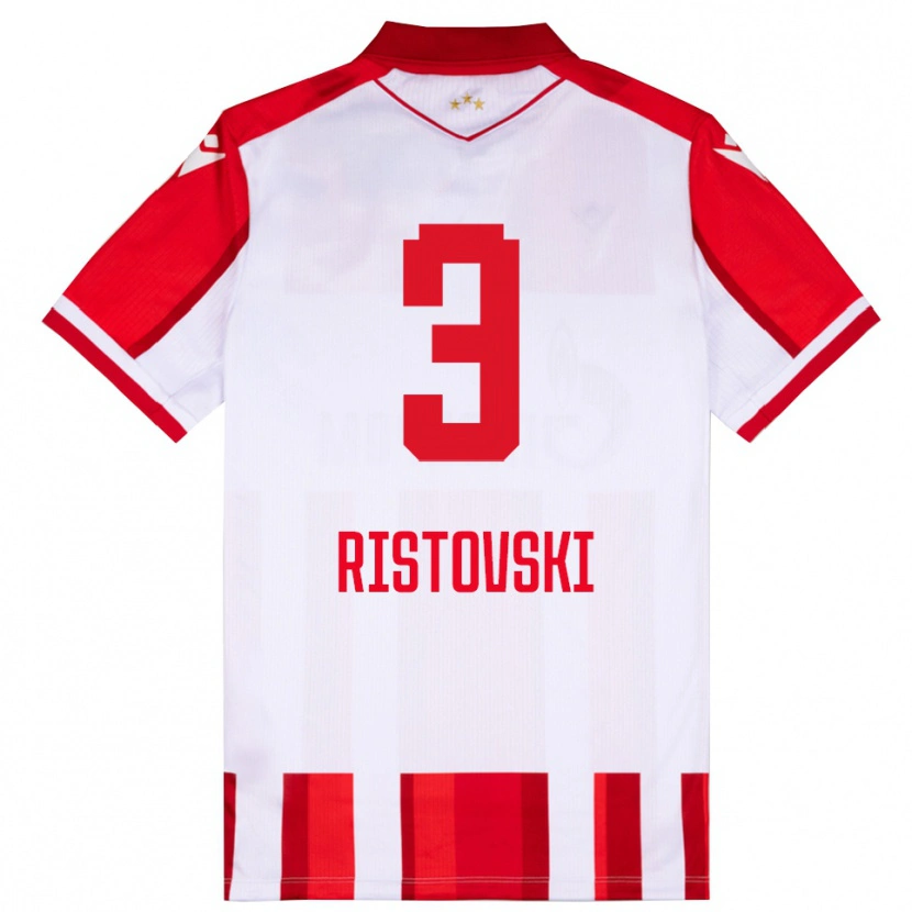 Danxen Kinderen Gorazd Ristovski #3 Rood Wit Thuisshirt Thuistenue 2025/26 T-Shirt