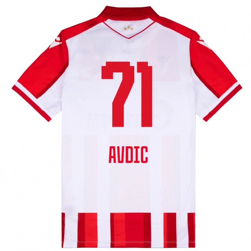 Danxen Kinderen Adem Avdic #71 Rood Wit Thuisshirt Thuistenue 2025/26 T-Shirt