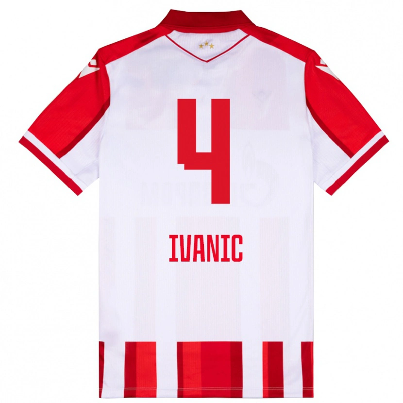 Danxen Kinderen Mirko Ivanic #4 Rood Wit Thuisshirt Thuistenue 2025/26 T-Shirt