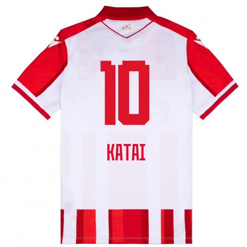 Danxen Kinderen Aleksandar Katai #10 Rood Wit Thuisshirt Thuistenue 2025/26 T-Shirt