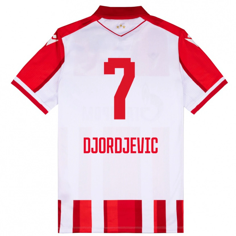 Danxen Kinderen Uros Djordjevic #7 Rood Wit Thuisshirt Thuistenue 2025/26 T-Shirt