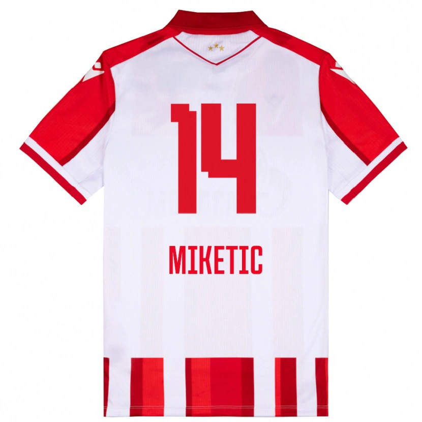 Danxen Kinderen Aleksandar Miketic #14 Rood Wit Thuisshirt Thuistenue 2025/26 T-Shirt
