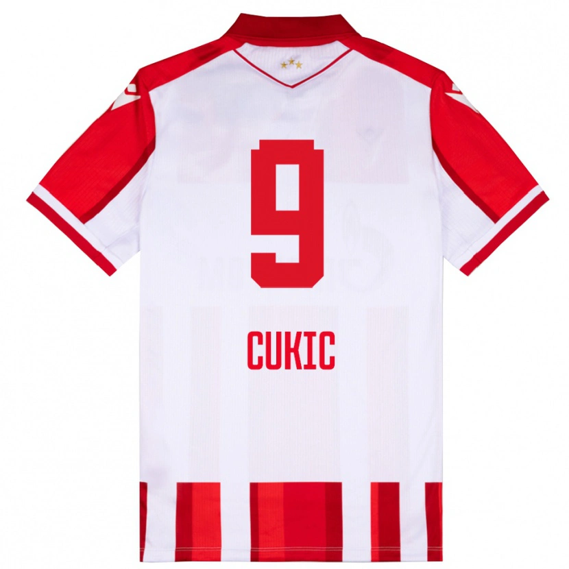 Danxen Kinderen Vesko Cukic #9 Rood Wit Thuisshirt Thuistenue 2025/26 T-Shirt
