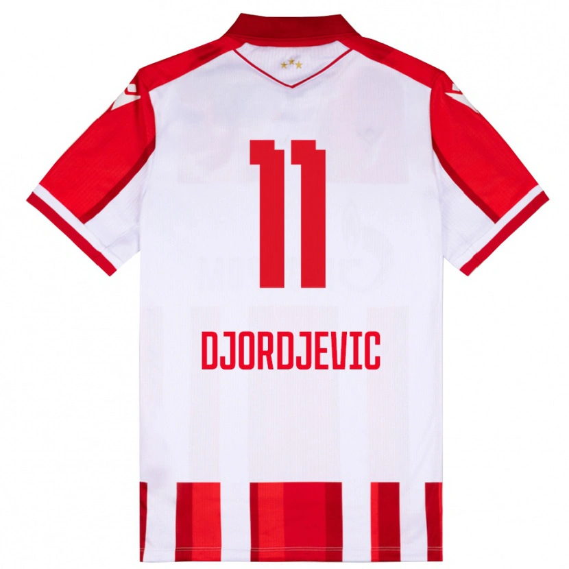 Danxen Kinderen Uros Djordjevic #11 Rood Wit Thuisshirt Thuistenue 2025/26 T-Shirt