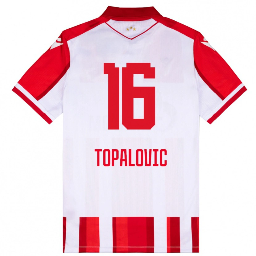 Danxen Kinderen Todor Topalovic #16 Rood Wit Thuisshirt Thuistenue 2025/26 T-Shirt