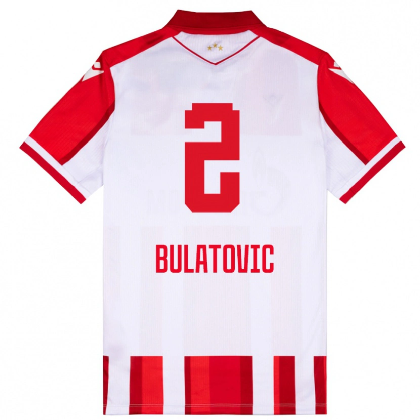 Danxen Kinderen Danilo Bulatovic #2 Rood Wit Thuisshirt Thuistenue 2025/26 T-Shirt