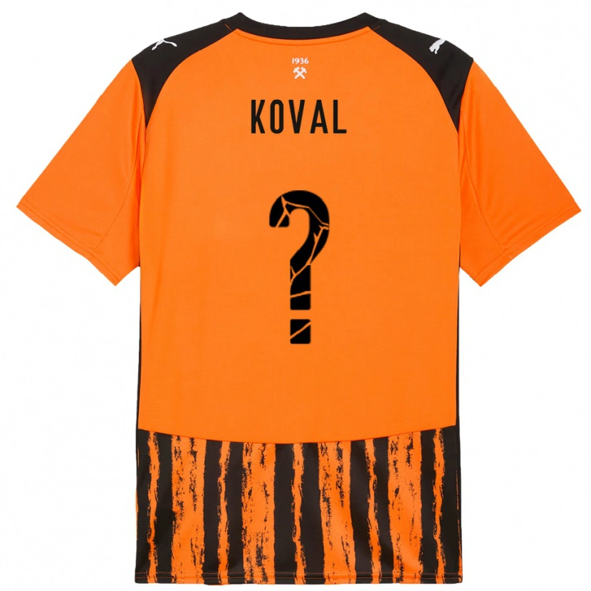 Danxen Kinderen Maksym Koval #0 Oranje Zwart Thuisshirt Thuistenue 2025/26 T-Shirt