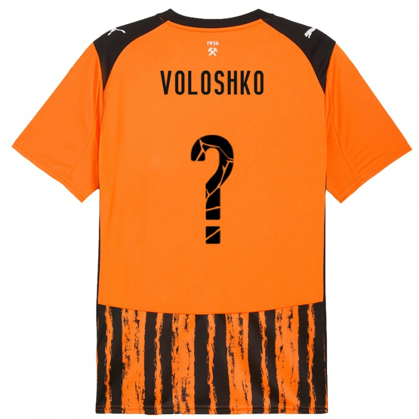Danxen Kinderen Yevgeniy Voloshko #0 Oranje Zwart Thuisshirt Thuistenue 2025/26 T-Shirt
